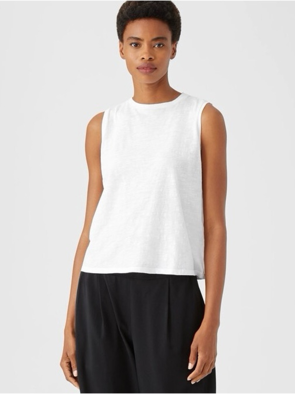 Eileen Fisher 100% Organic Cotton White Tank